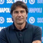 Antonio Conte alla presentazione come nuovo tecnico del Napoli